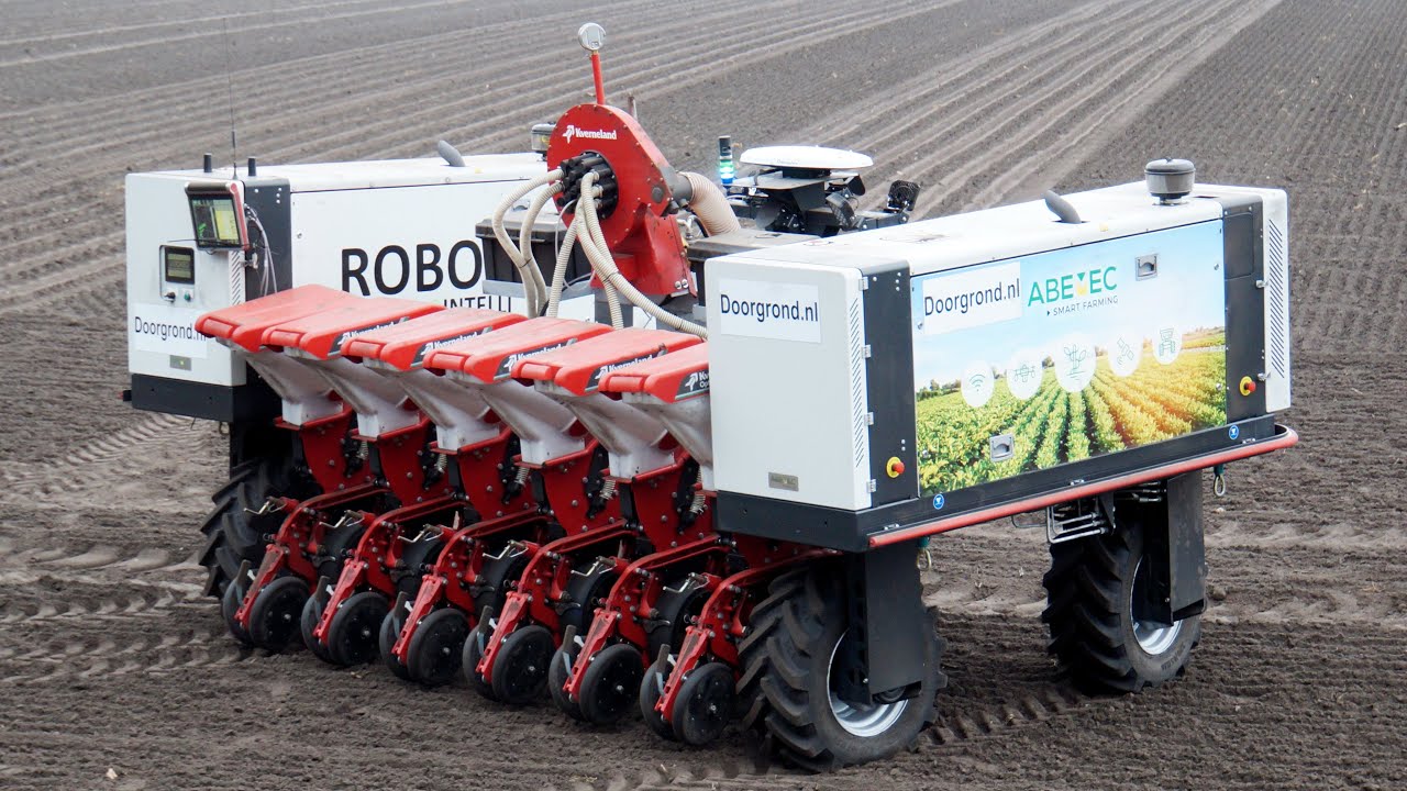 Agri-ROBOT sowing (Agrointelli Robotti + Optima sowing machine with seed-check feedback)