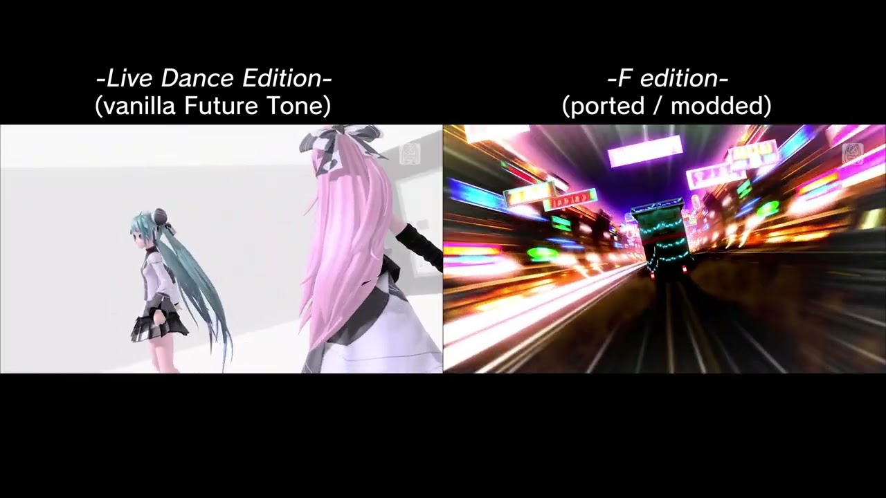 Project DIVA - World's End Dancehall comparison (Live Dance vs. F [F2nd Song Pack])