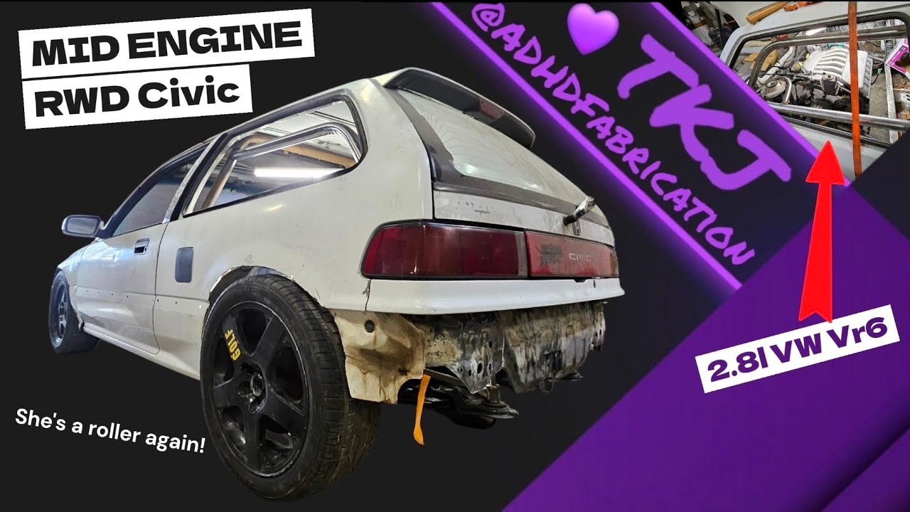 This Civic Hasn’t Sat on Its Own Wheels in a Year! 🏎️😎💜 SHE ROLLS AGAIN! [Volkswonda Build ep. 17]
