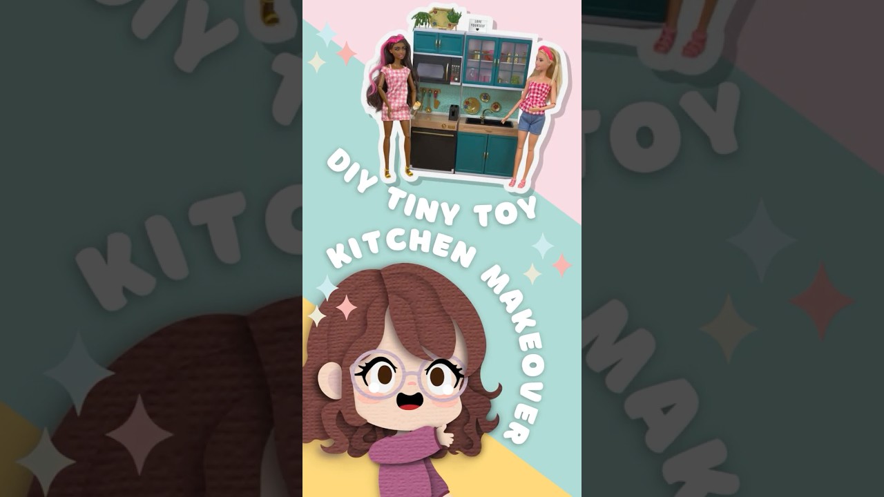 I Remodeled This Hot Pink Toy Kitchen To Be More My Own Style.  #craftyshorts #diy #barbie