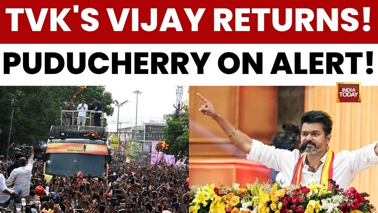 Vijay&rsquo;s First Public Address After Karur Tragedy | Massive Security At Puducherry Event