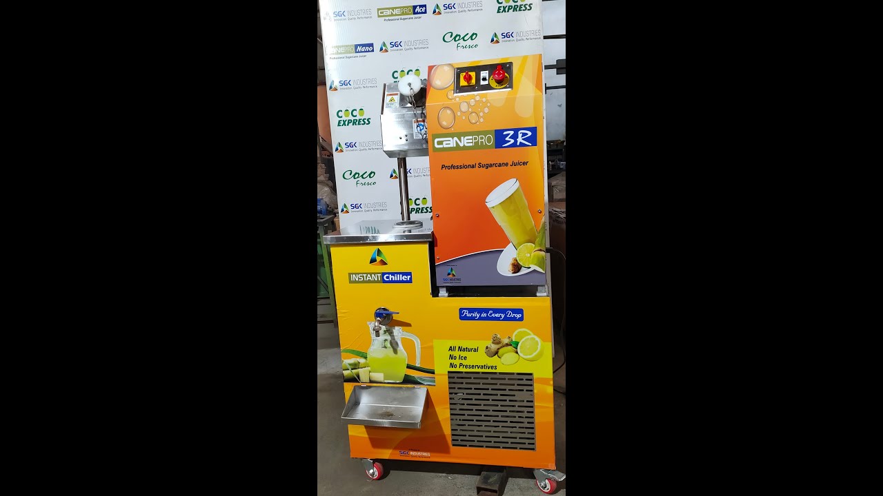 3 Rollers Heavy duty Sugarcane juice Machine with Instant Chiller|Low Investment Business Ideas||SGK