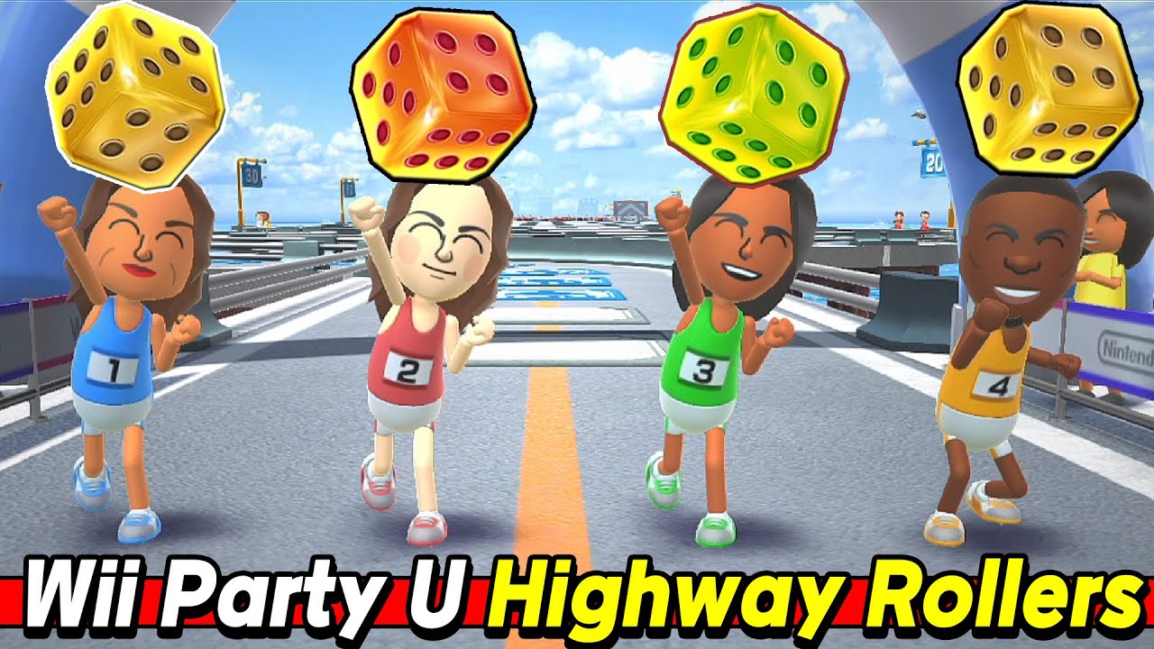 Highway Rollers Gameplay Hiromi vs Maria vs Jin-ah vs Joseph | Standard com | Wii Party U