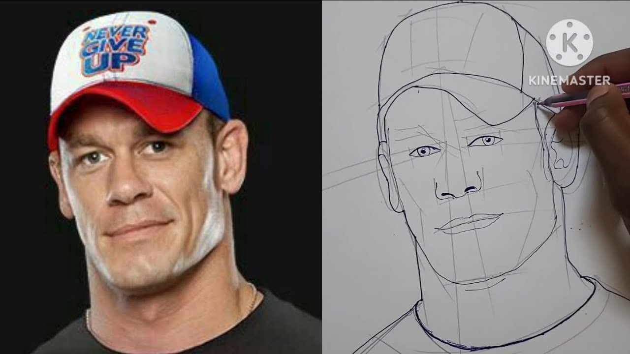 How to draw John Cena / Drawing John cena movie and WWE superstar step by step 