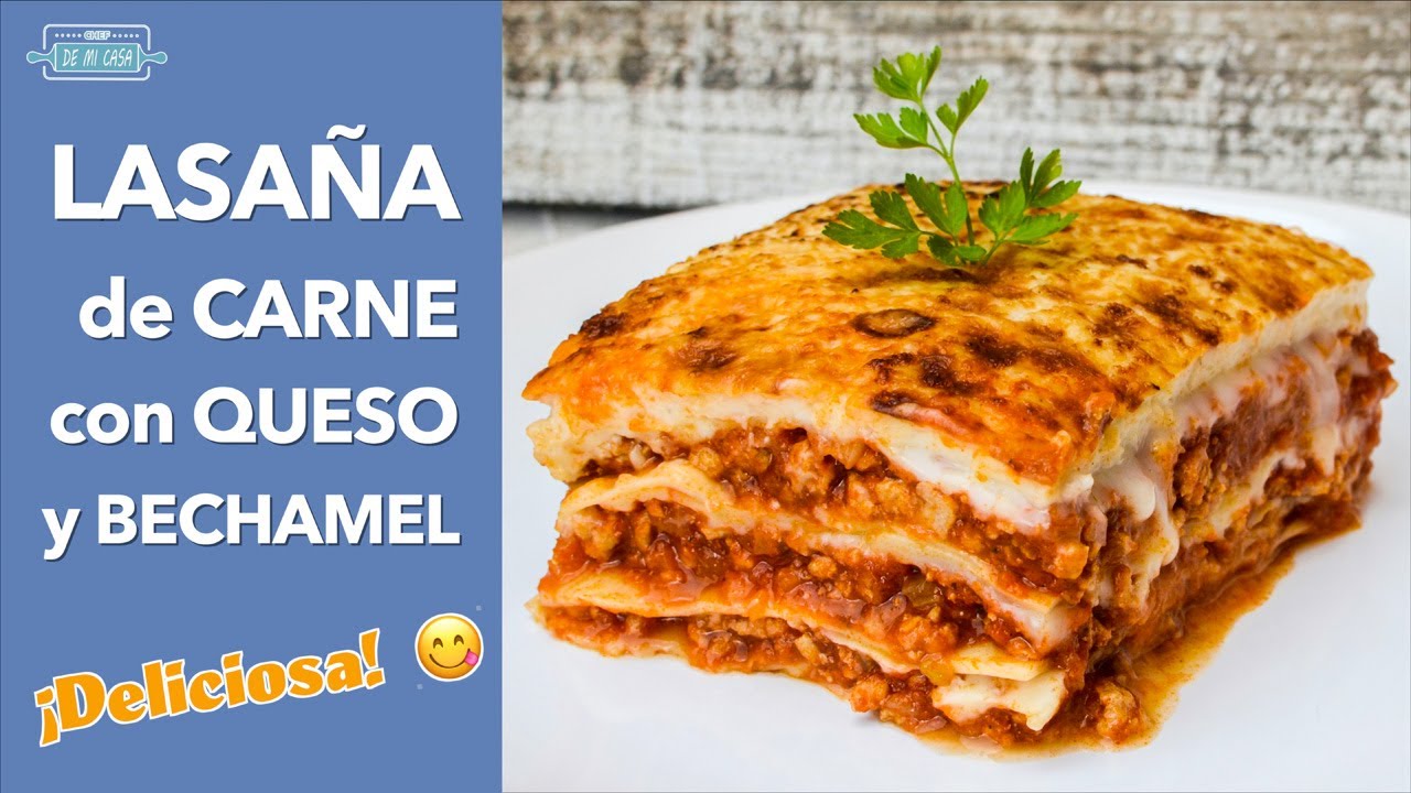 Cómo hacer LASAÑA de CARNE con QUESO y BECHAMEL ✅ Muy FÁCIL y DELICIOSA 😋 Lasagna Recipe