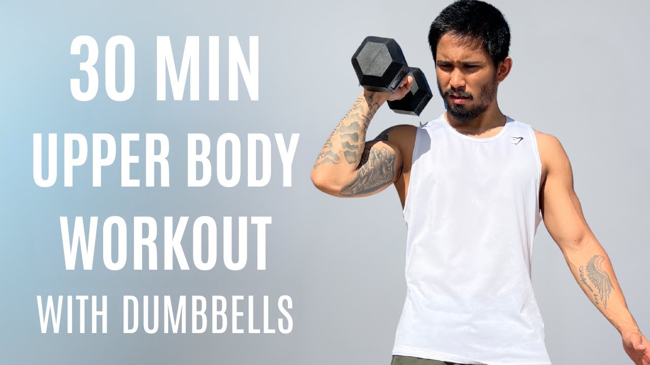 30 Min UPPER BODY DUMBBELL WORKOUT - ALL STANDING - Strength Training