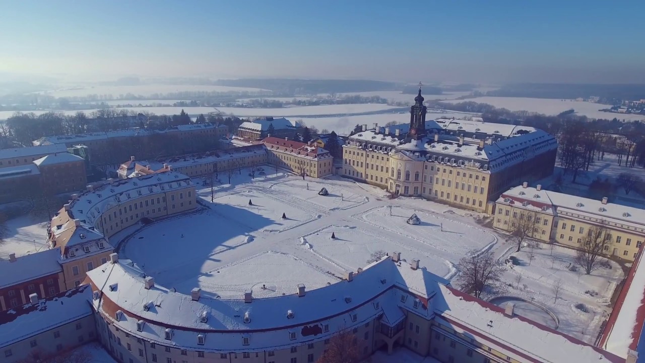 Die Hubertusburg Wermsdorf  im Winter 2017 - 4K