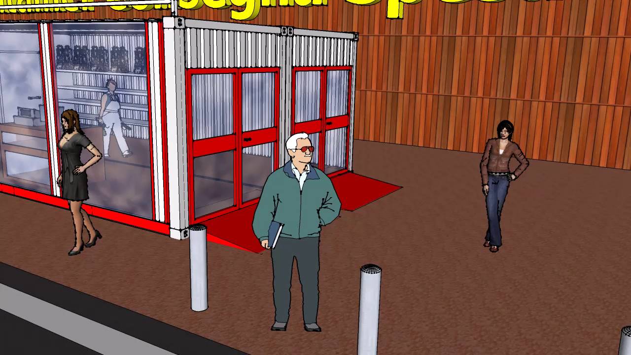 Container modificati negozio mobile temporary shop, bar,