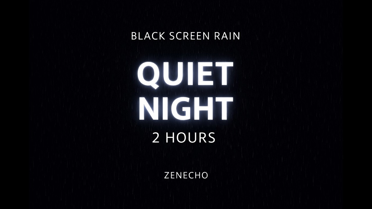 Black Screen Rain 2 Hours – Quiet Night Rain | No Thunder