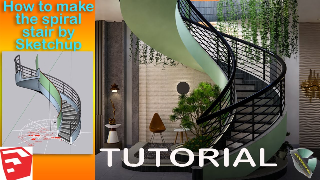 How to make the Spiral Stair by Sketchup