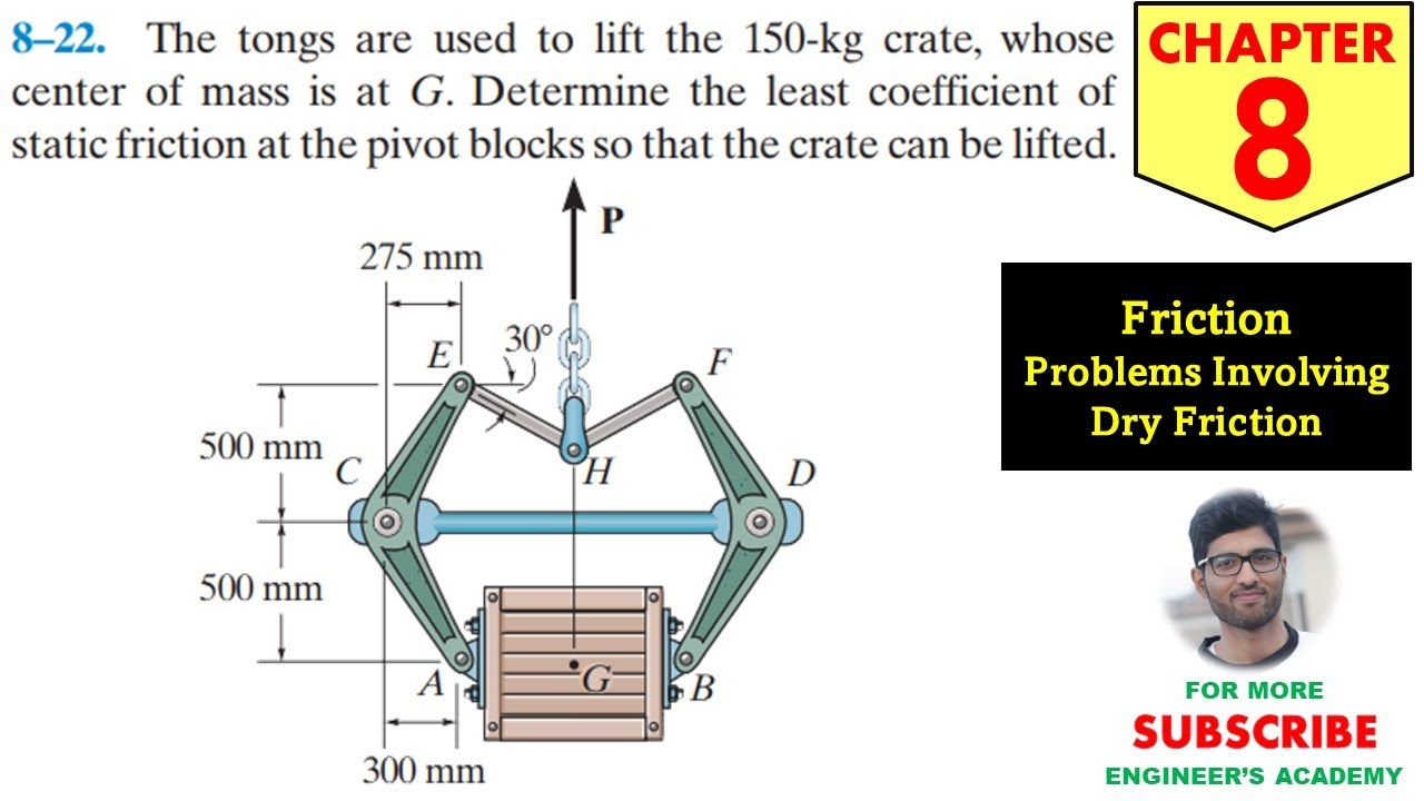 8-22 Friction - Chapter 8 | Hibbeler Statics 14th ed | Engineers Academy