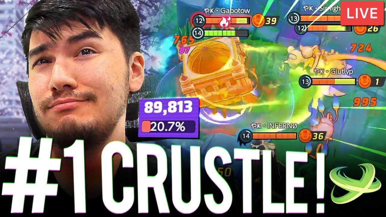 🔴#1 DEFENDER ! PLAYING CRUSTLE ALL DAY ! SOLO + 5 STACKS | Pokemon UNITE Live 🔴 !phone