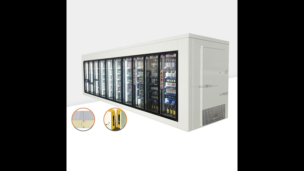 Freezer Glass Door With Shelving For Walk In Cooler/Cold Room/Display Refrigerator Door for Shandong