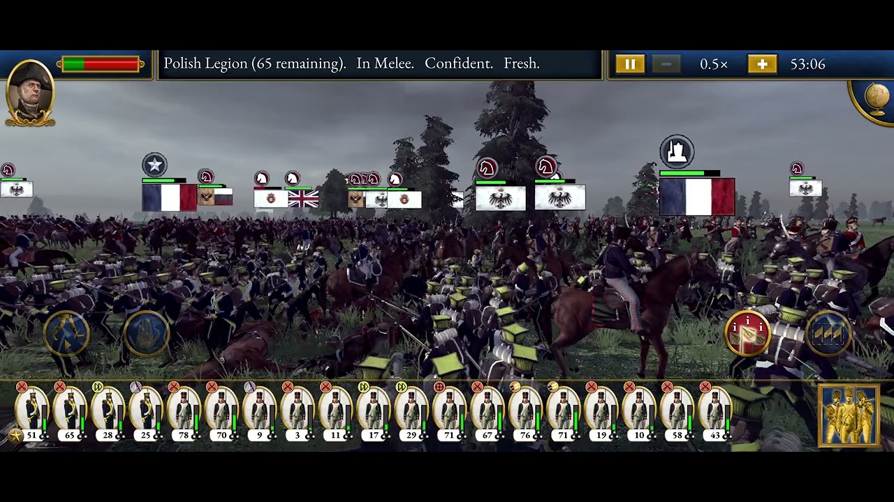 Mass cavalry charge