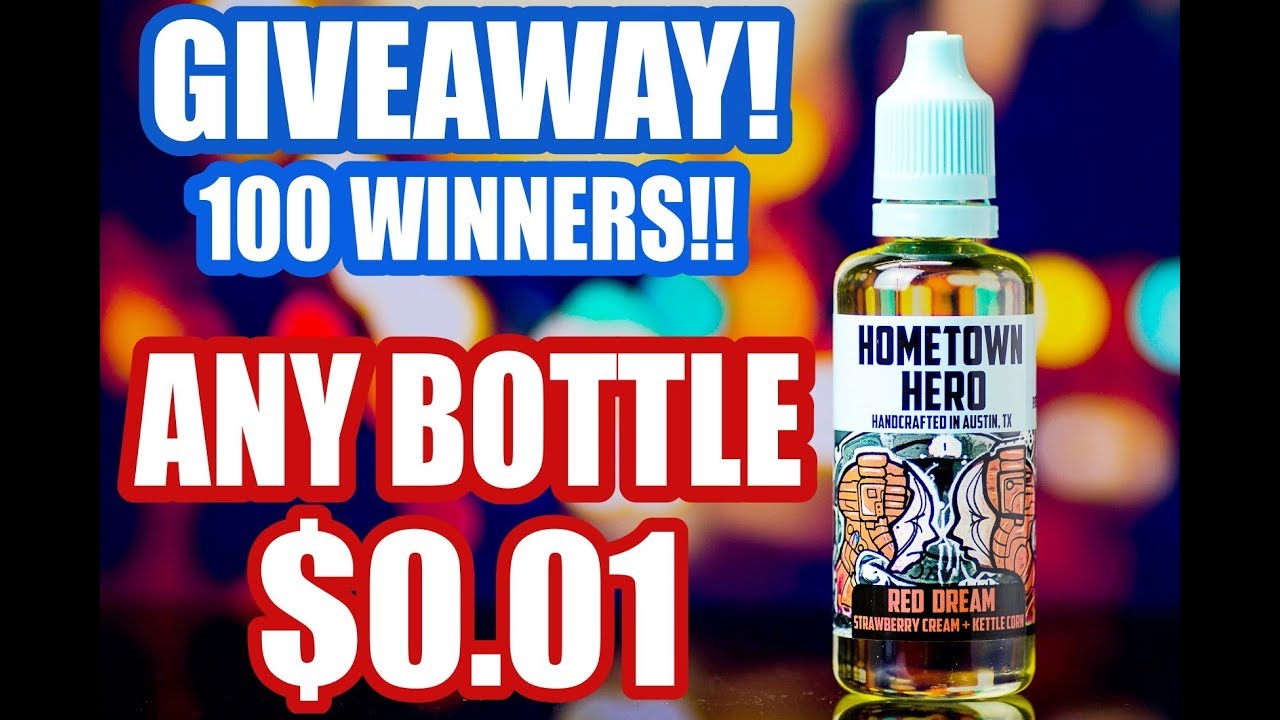 HUGE 100 BOTTLE EJUICE GIVEAWAY BY HOMETOWN HERO VAPOR