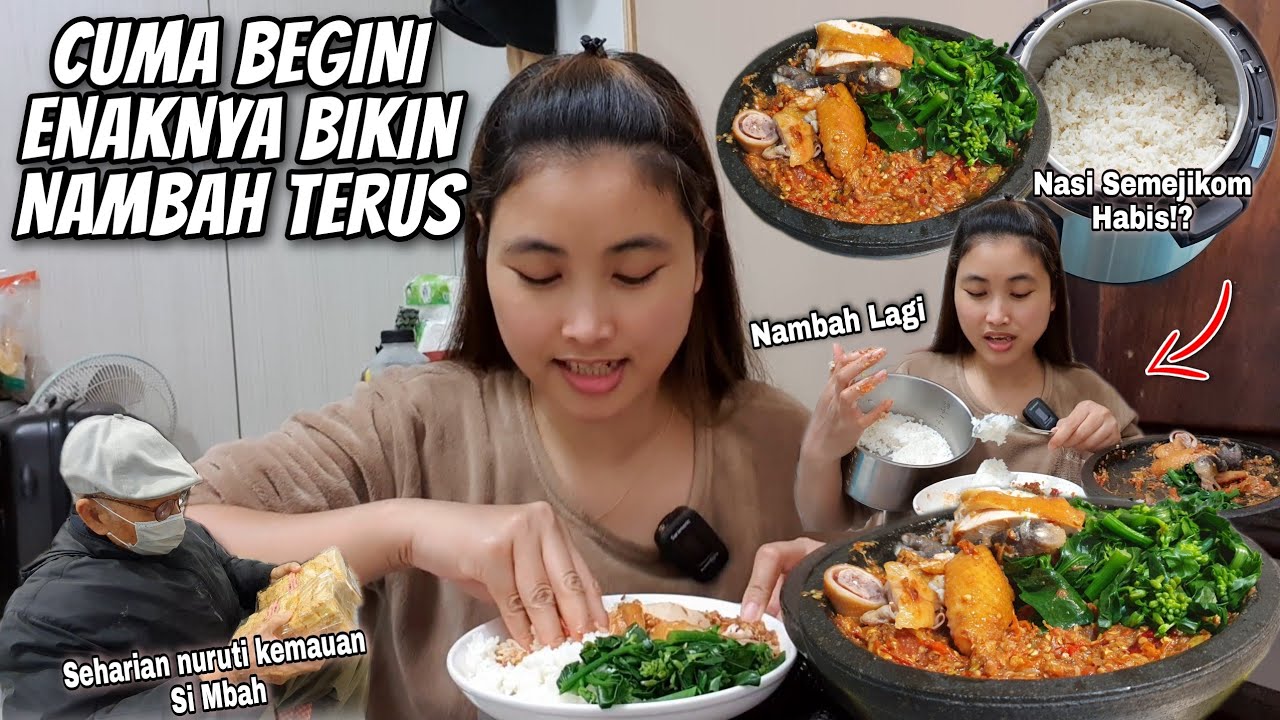 NAMBAH TERUS HABISIN NASI SEMEJIKOM⁉️ ENAKNYA BIKIN LUPA DIET - SEHARIAN NURUTI KEMAUAN SI MBAH‼️