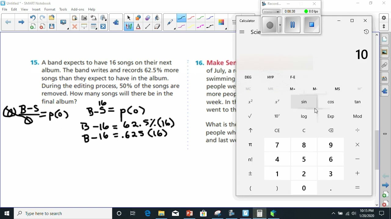 solve percent change and percent error problems hw video