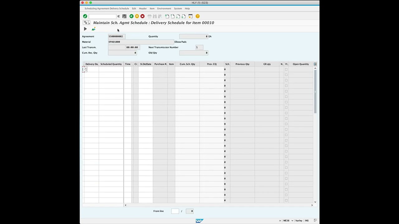 3.7 Creating a Scheduling Agreement and Defining Delivery Schedule in SAP   ME31L & ME38 (Free)