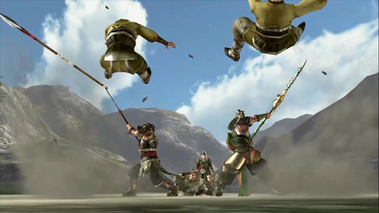 Liu Bei leads his brothers in a charge against the rest of the Yellow Turbans