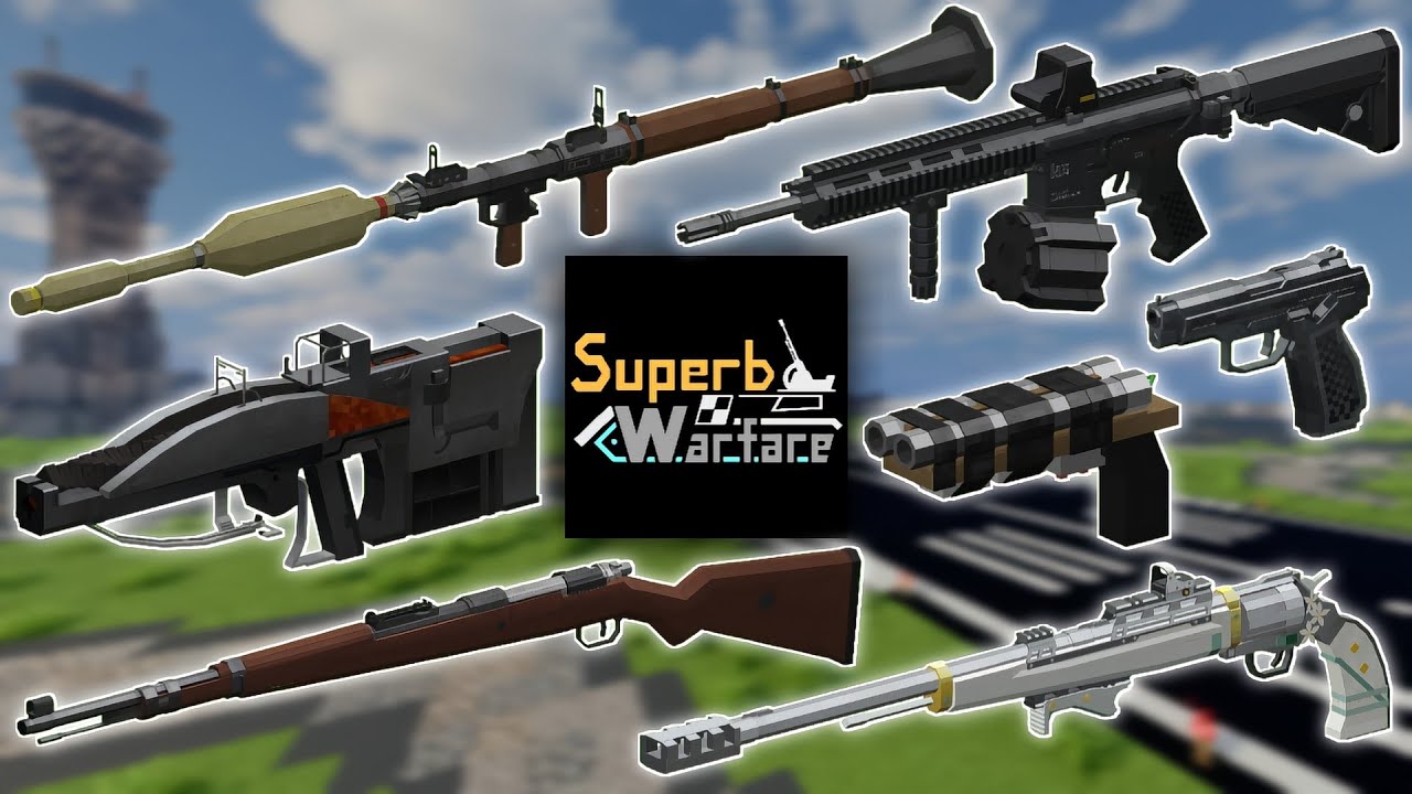 Minecraft Superb Warfare Mod - All Guns Showcase | v0.7.6 | By Mercurows