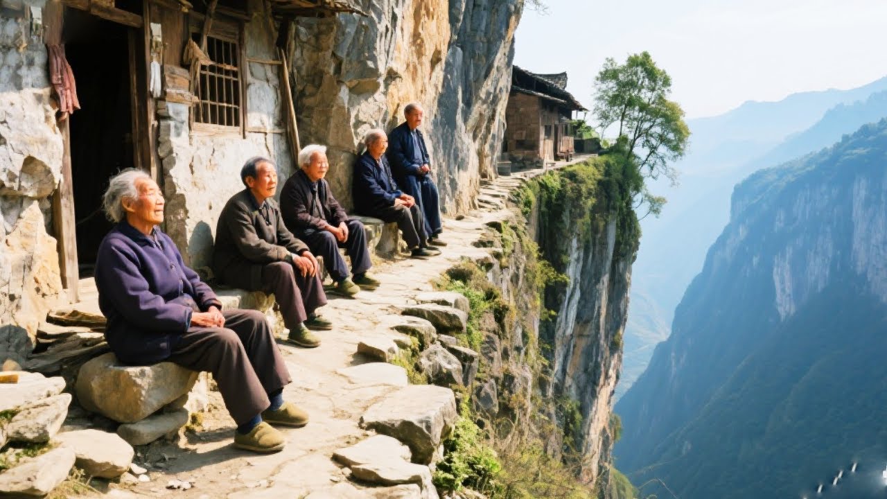 6位老人独居重庆悬崖村寨，只能靠挂壁小路上山，与世隔绝堪称人间仙境【乡村阿泰】