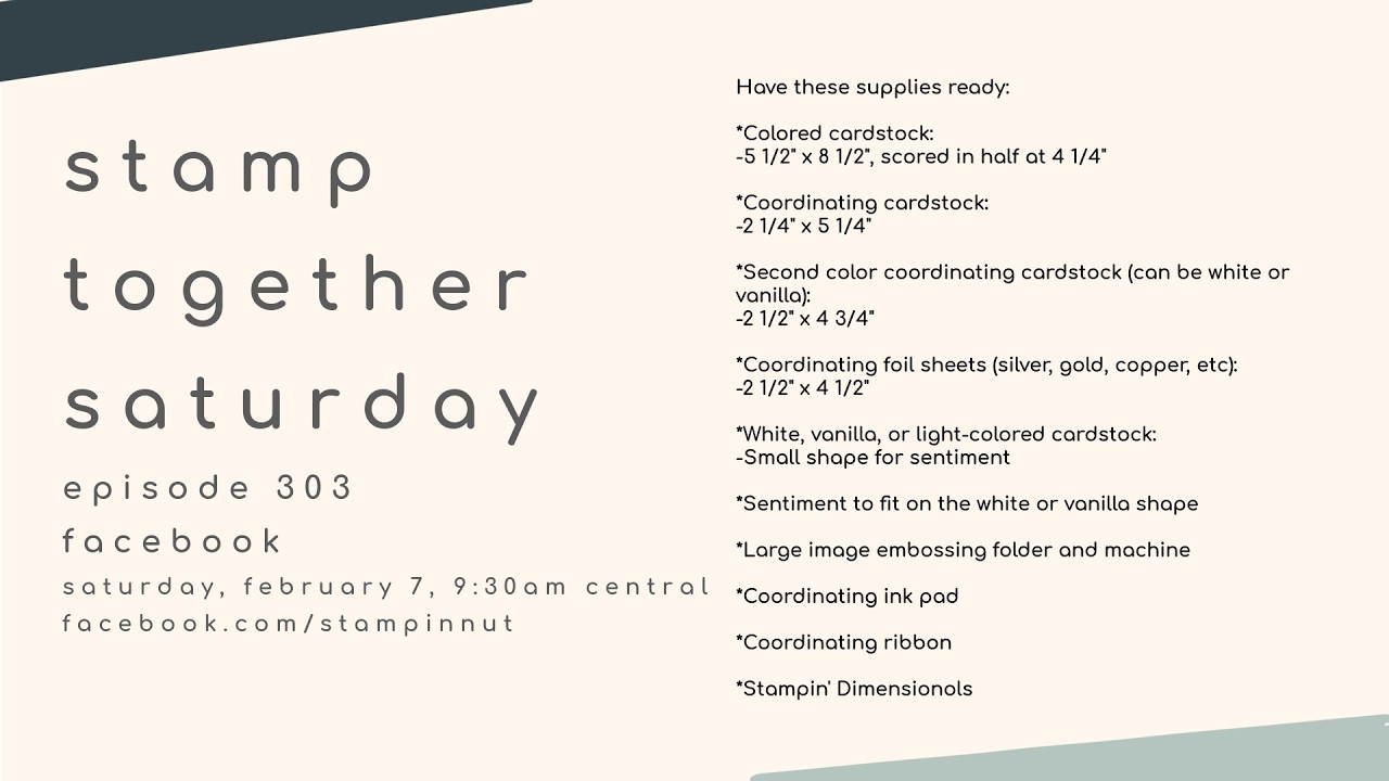 Stamp Together Saturday Episode 303: 2/7/26