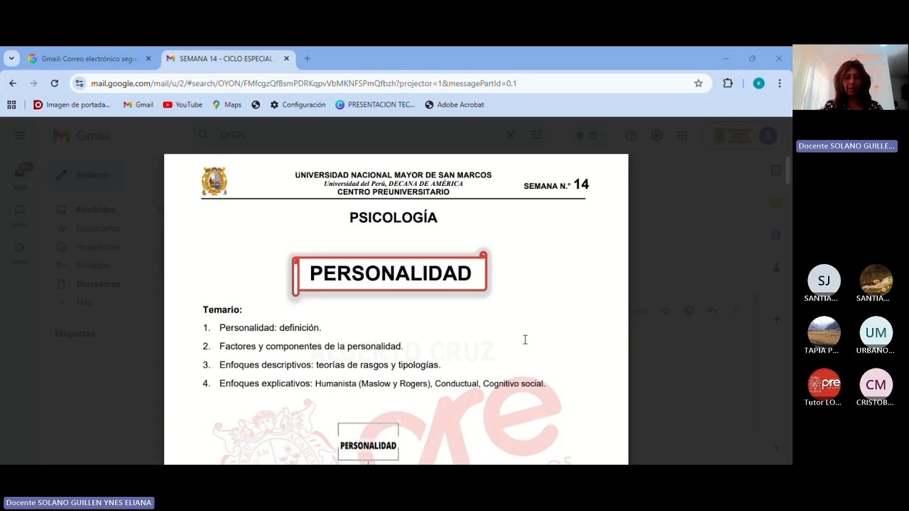 Psicología - Semana 14 - Pre San Marcos Ciclo 2025-II (Nuevo Ciclo)