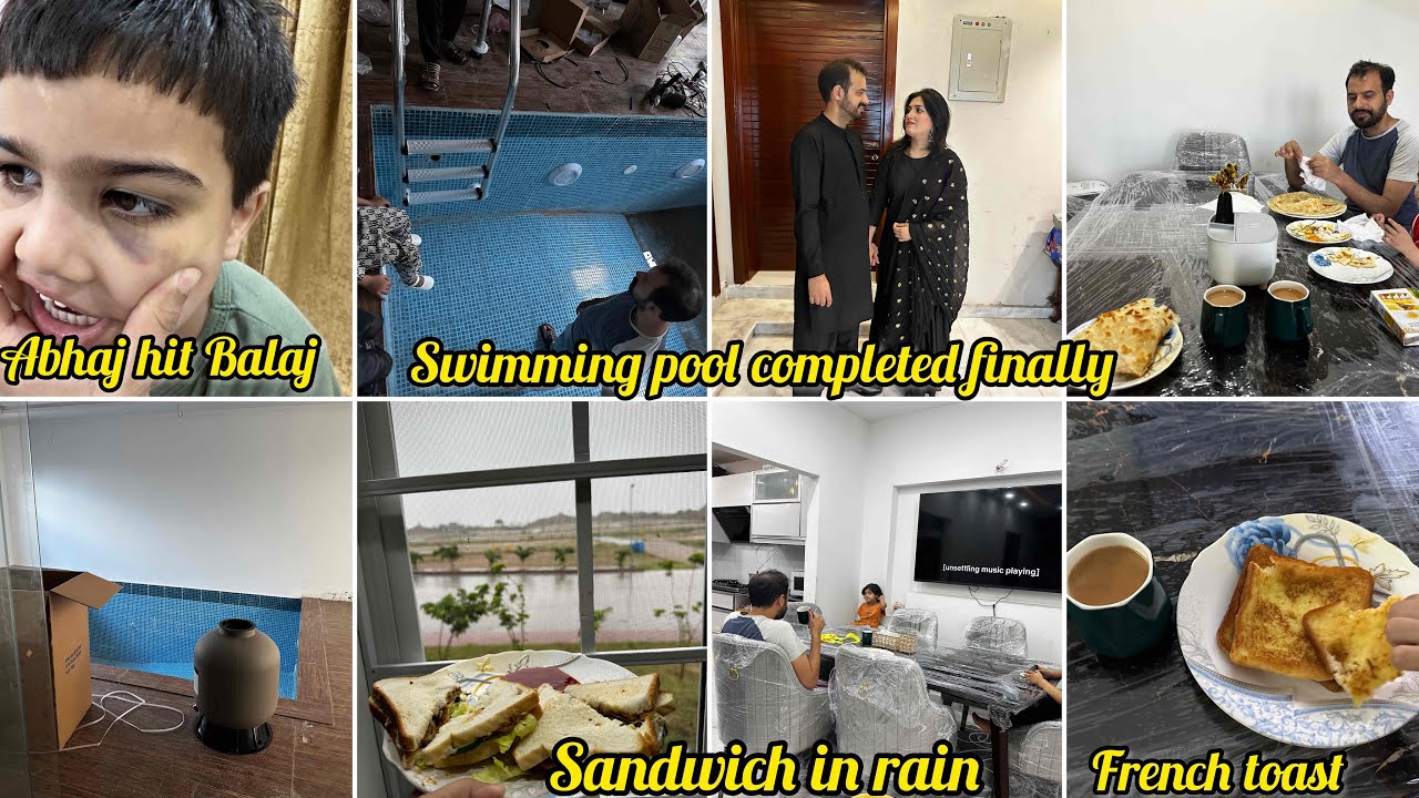 Swimming pool ready hugaya finally | Natasha waqas ny kis k bchay ko Mara??