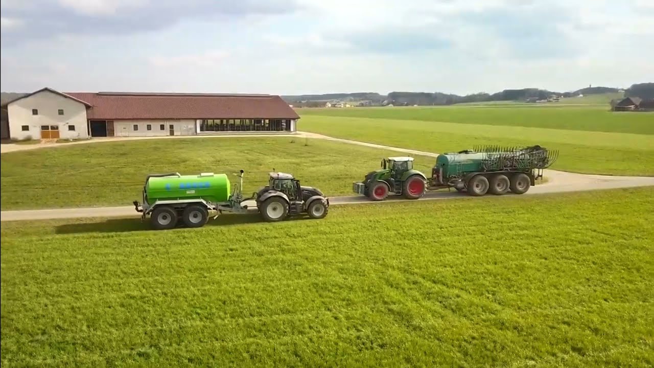 Gülle fahren mit Valtra T174 & Bauer Gülle Fass