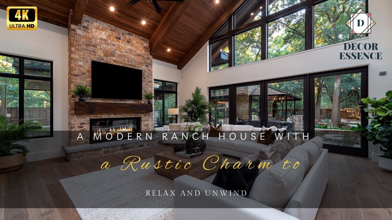 A Modern Ranch House with Rustic Charm Perfect for Relaxation and Unwinding in Comfort