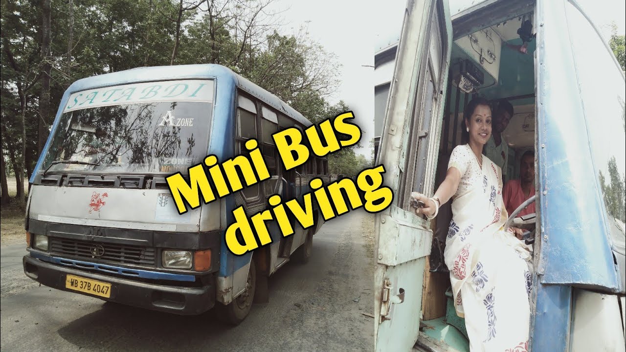 Bus driving by woman / Bus driving wearing saree / bus driving