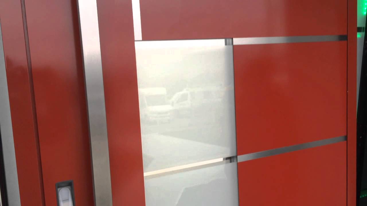 Entrance door and fingerprint reader Schuco