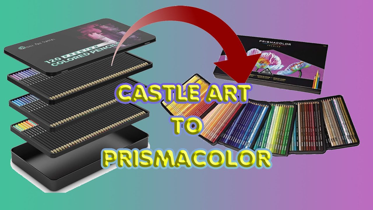 Castle art to Prismacolor comparison, colour along with me