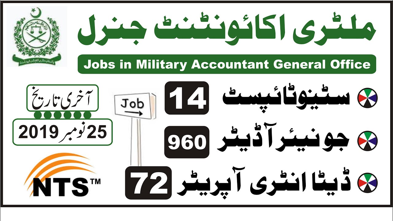 Military Accountant General Office Jobs 2019 via NTS | Military Accountant General Jobs Nov 2019