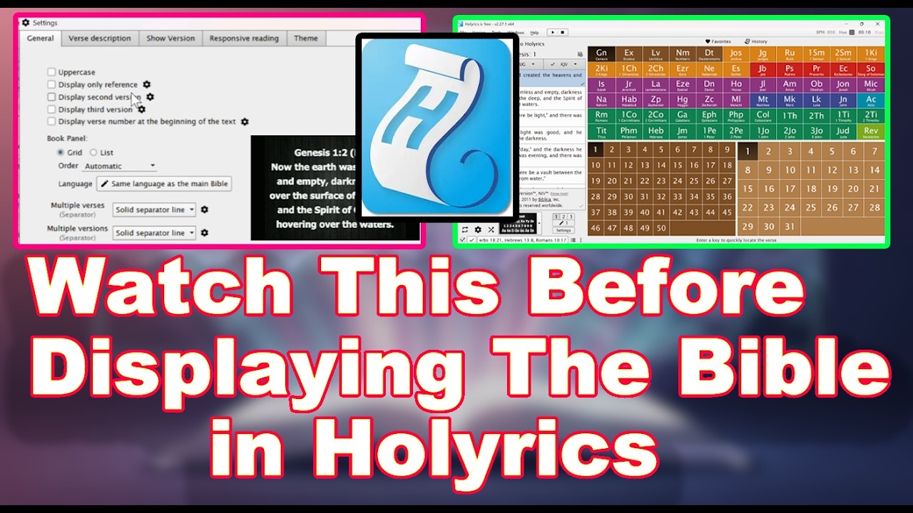 Most Important Bible Settings in Holyrics  Every  Church Media Presenter should know.