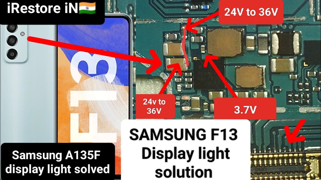 All Samsung mobile display light, samsung SM-E135F, SM-E135F display light Jumper,Samsung F13 jumper
