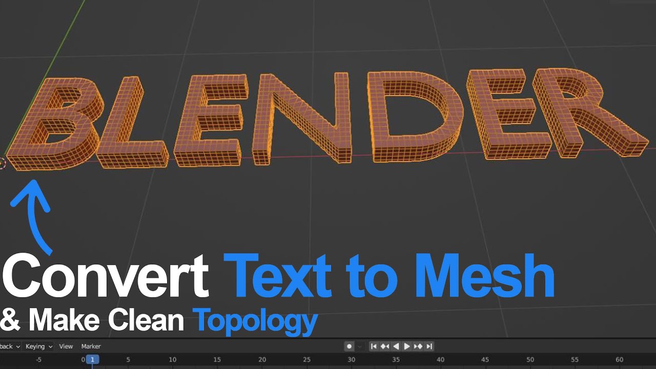 Convert Text to Mesh and Make Clean Topology | Blender Tutorial