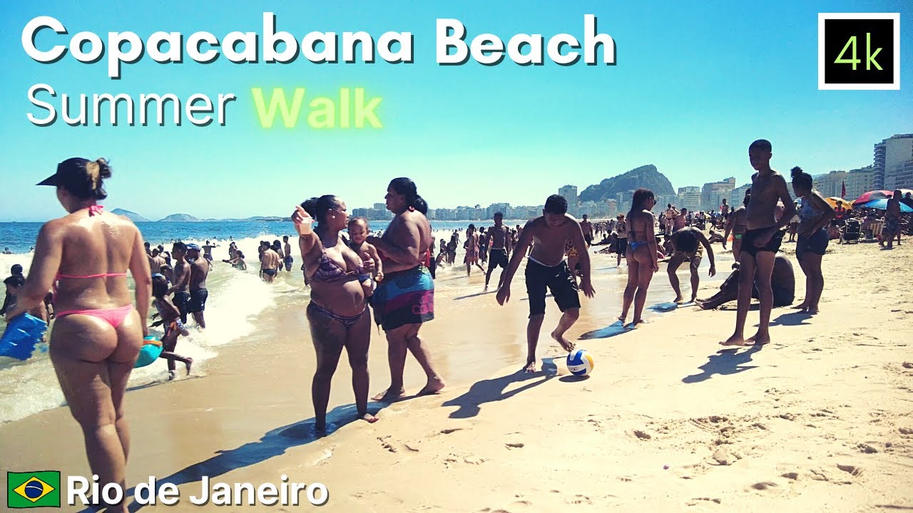 🇧🇷 COPACABANA SUMMER BEACH Walk Rio de Janeiro, Brazil【 4K 】