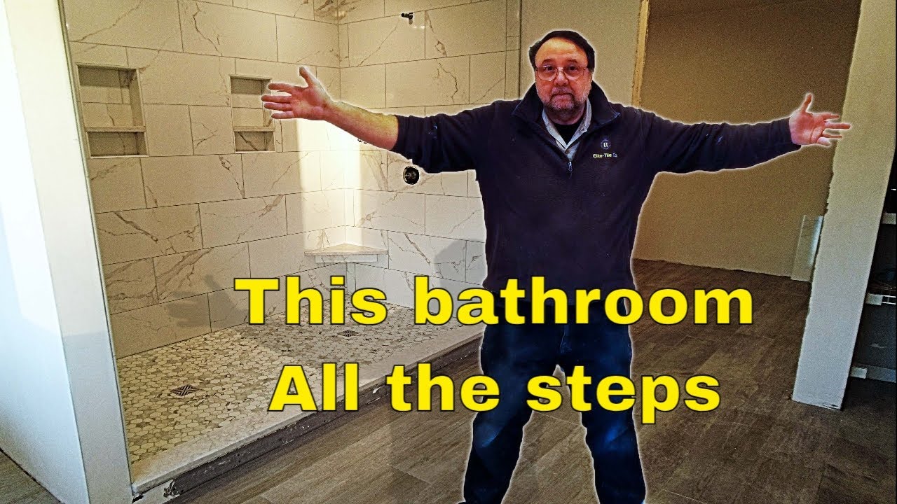 Big Main Bathroom install, from studs to finished tile and grout.