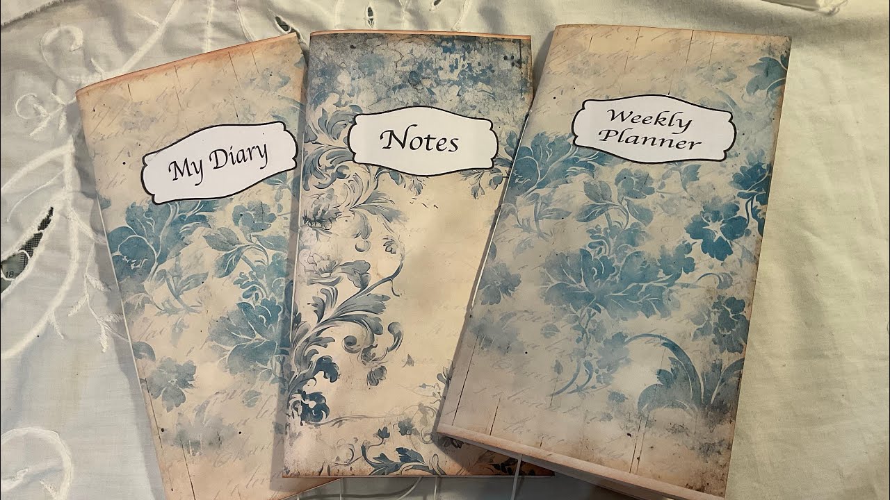 Vintage Blue New Digital Planner - &  How to put it together - I have updated the spelling of Diary