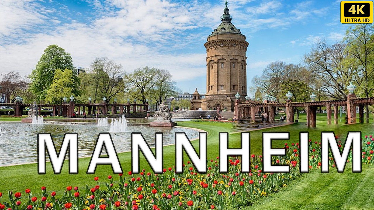 THE MOST UNUSUAL GERMAN CITY - MANNHEIM - Scenic Summer City Walk in 4K