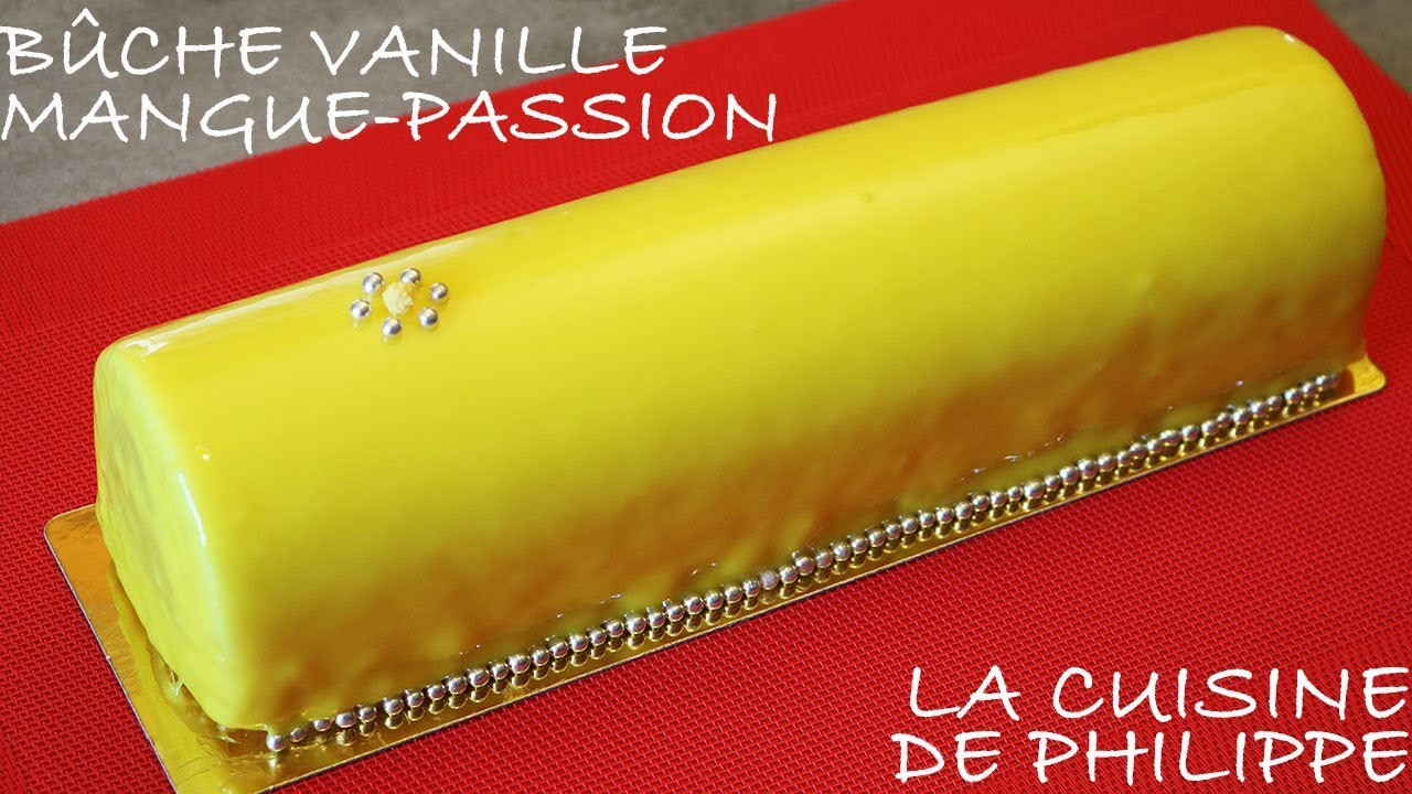 Bûche vanille, mangue et passion
