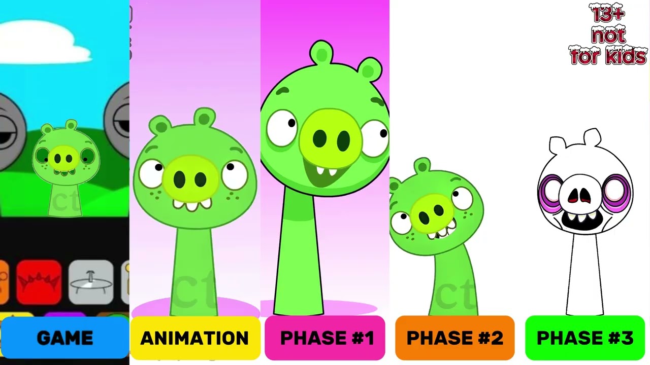 Sprunki OC: Minion Pig (from Angry Birds) Game,Animation,Phase1,Phase2,Phase3