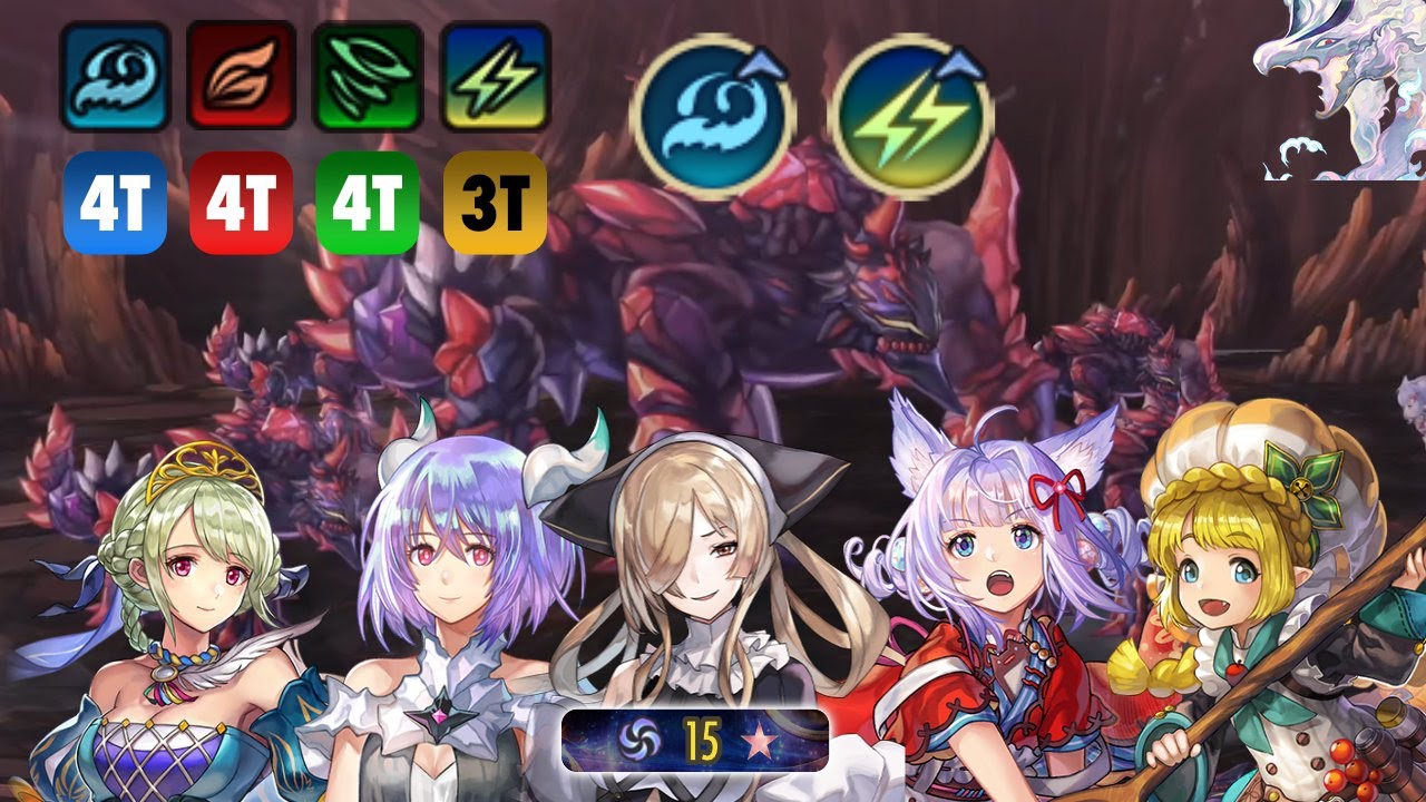 Another Eden - 4 Lavog Bosses with 1 Team (3-4T)