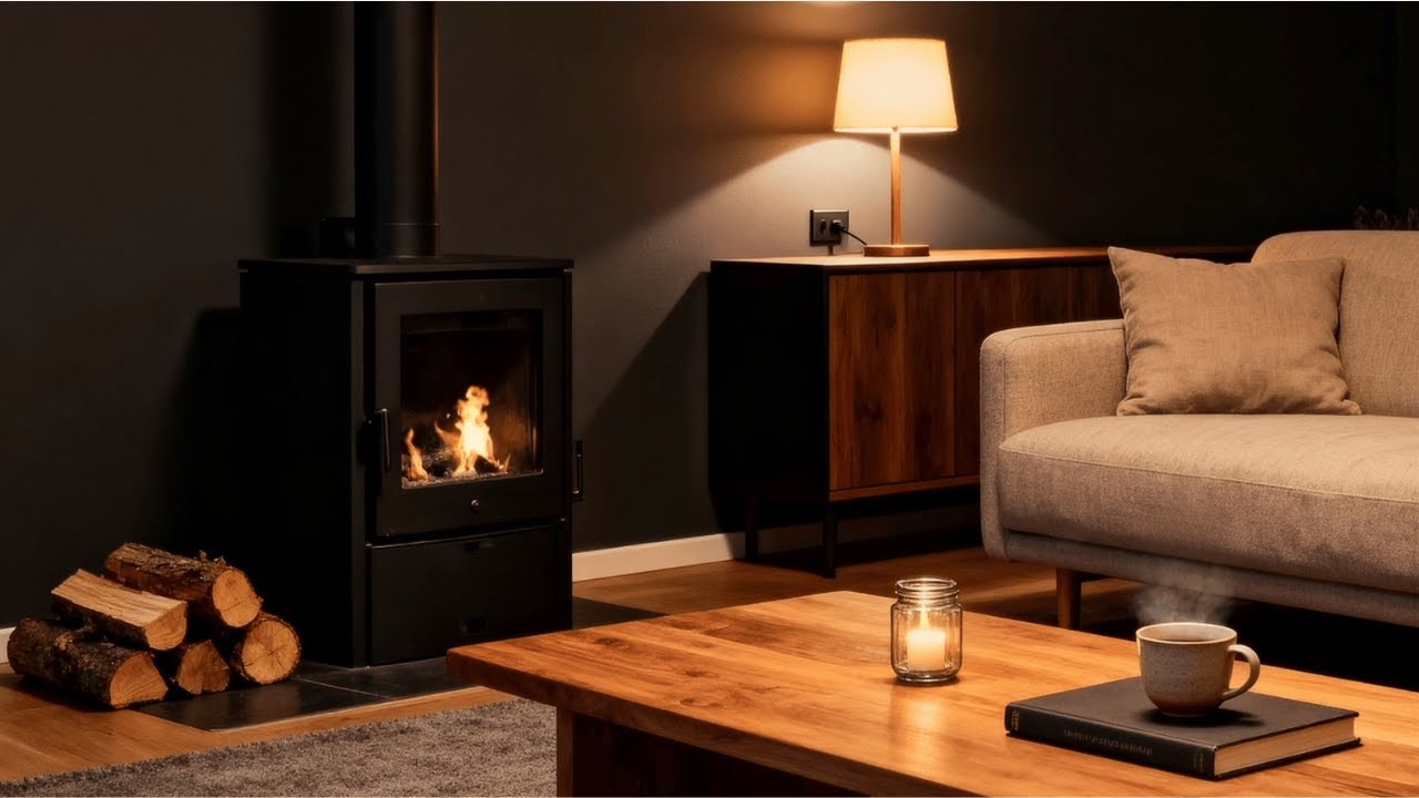 Quiet Log Burner 🔥 | Natural Fire Sounds for Cozy Evenings (1 Hour)