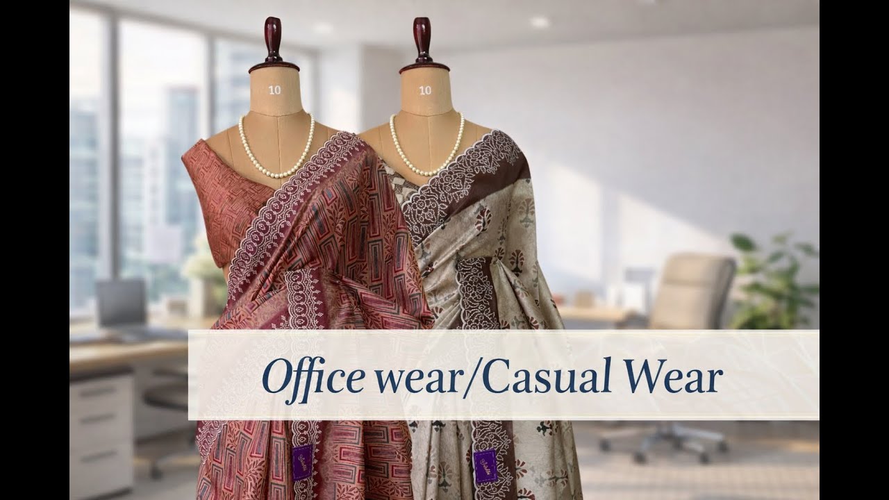 Elegant Office & Casual Wear Sarees | Soft Drape • Timeless Colours • Everyday Comfort ✨