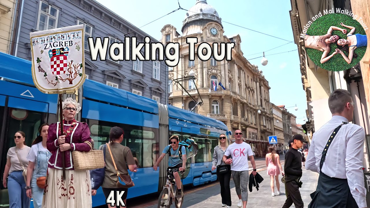 ZAGREB, WALKING TOUR, CROATIA, Travel Guide, Wonderful City Tour, ORIGINAL FOOTAGE