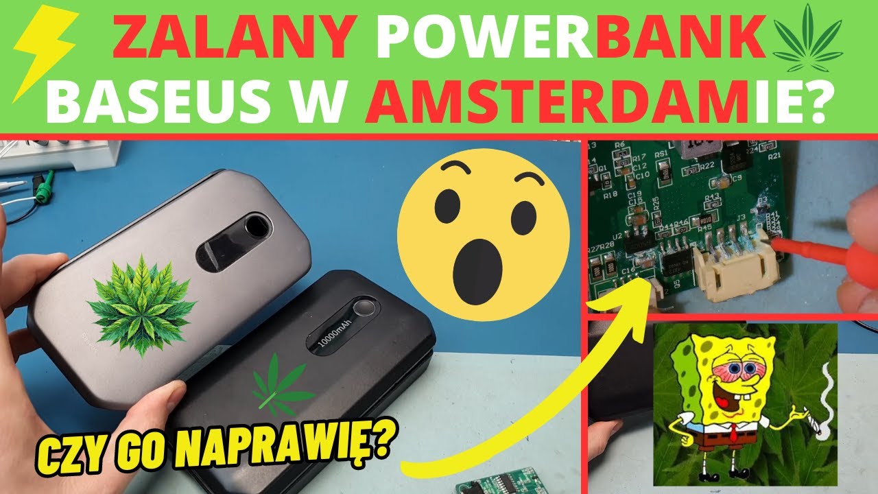 Zalany BASEUS w AMSTERDAMIE?! Kolega wpadł do kanału... Czy naprawię? BS-CH001 10000mAh 500A/1000A!