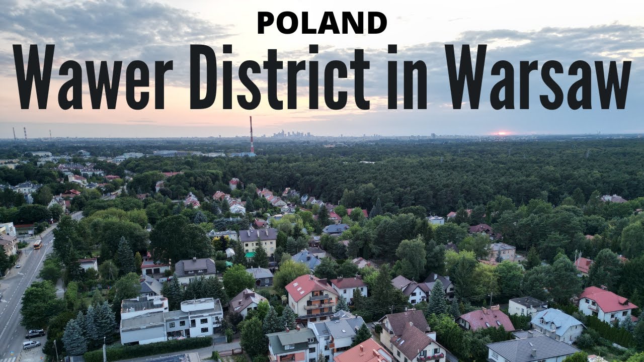 Suburbs of Warsaw in the Wawer District - 4K drone video