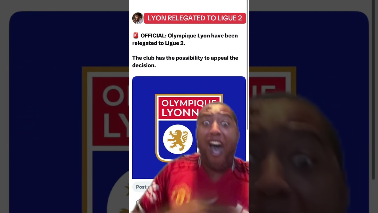 OLYMPIQUE LYON RELEGATED TO LIGUE 2  #lyon #olympiquelyonnais #olympiquelyon